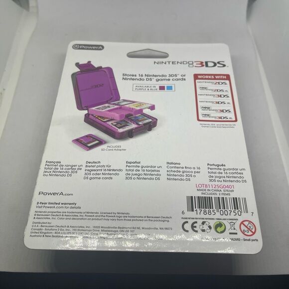 Nintendo 3DS Compact Game Case - Clear Purple - Stores 16 Game Cards New Sealed - Picture 3 of 4
